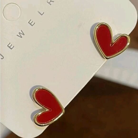 3 For 26 -  Red Heart Stud Earrings - Picture 2 of 3